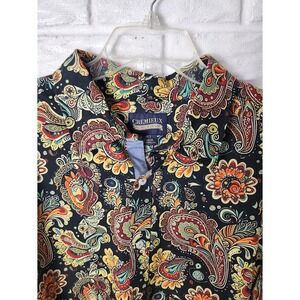 Cremieux Paisley Print Button Up Shirt Casual Party Bold Pattern Size 3XT l/s